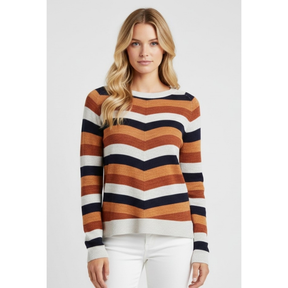 Maurices Chevron Striped Sweater Earth Colors Size L